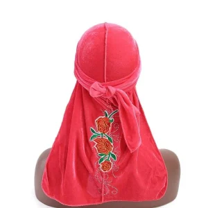 durag veludo flor rosa