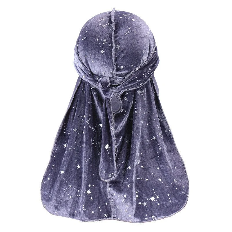 Durag de Veludo Cinza Estrela