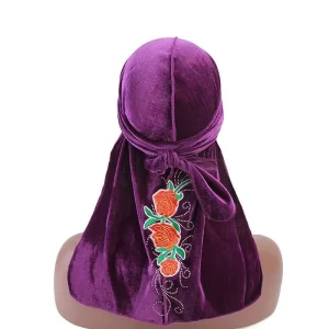 durag veludo flor roxa