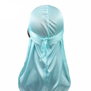 durag de cetim azul pastel