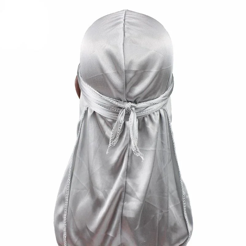 durag de cetim cinza