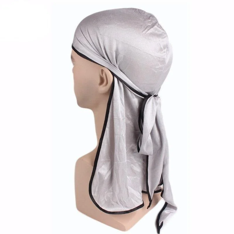 Durag Cinza com Borda Preta