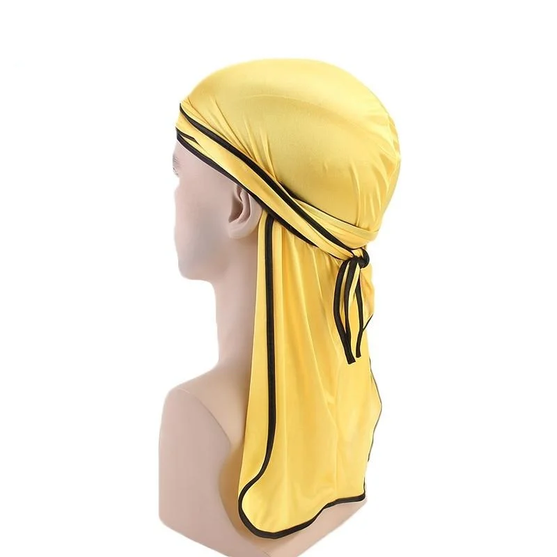 durag amarelo com borda preta