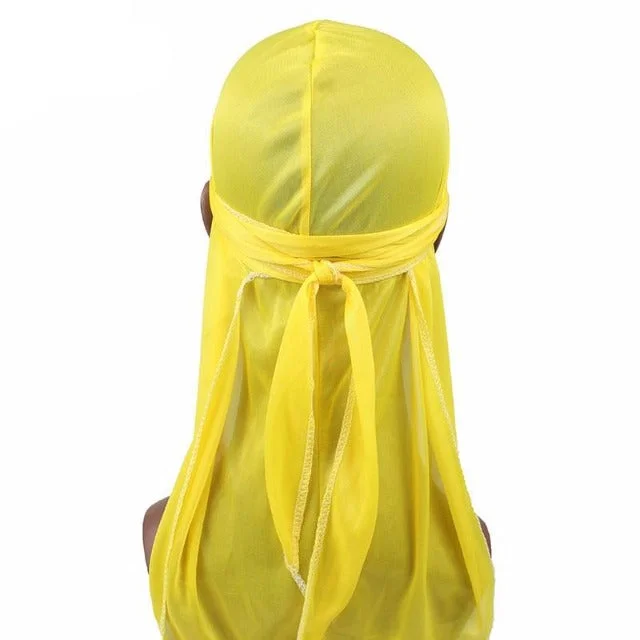 Durag de Cetim Amarelo