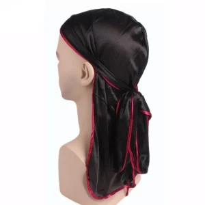 durag preto com borda rosa