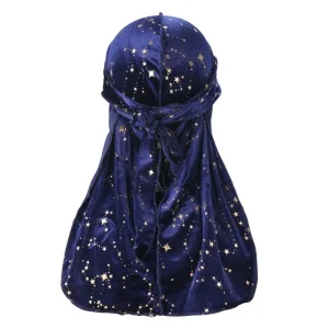 durag veludo azul estrela