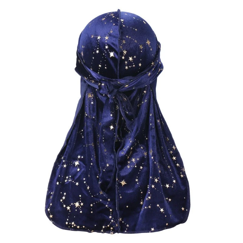 durag veludo azul estrela