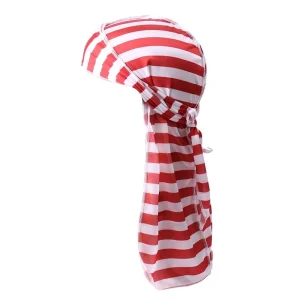 durag listrado branco e vermelho