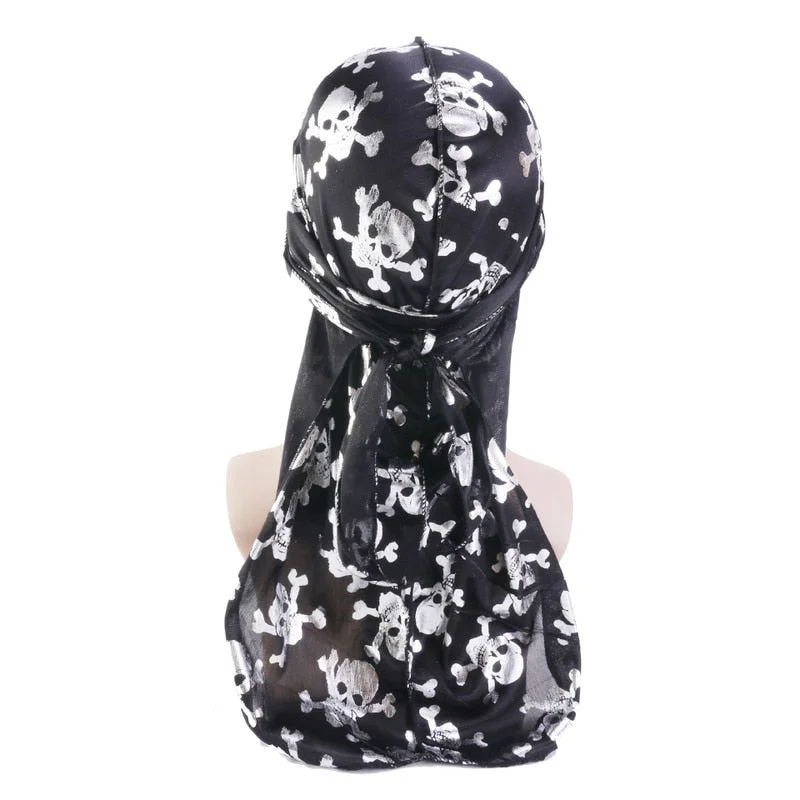 Durag Cabeça de Morte Prateado