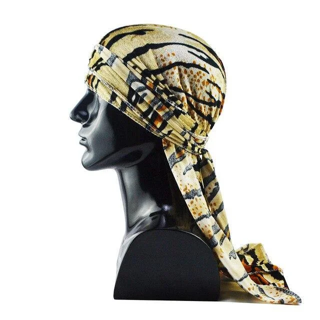 Durag Veludo Padrão Felino