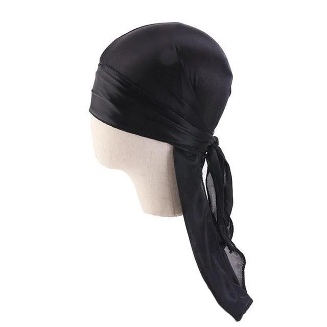 Durag Masculino de Seda Preta