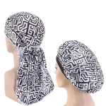 durag africano branco e preto