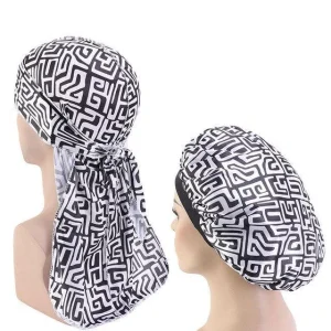 durag africano branco e preto