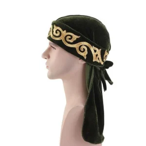 durag de veludo bordado verde