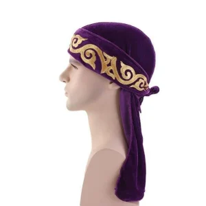 durag de veludo bordado roxo
