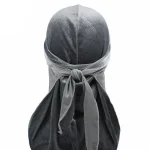 durag de veludo luxuoso cinza