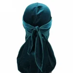 durag de veludo luxuoso azul turquesa