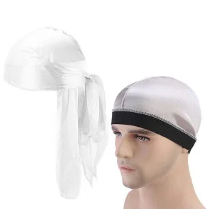 durag masculino branco + touca de ondas