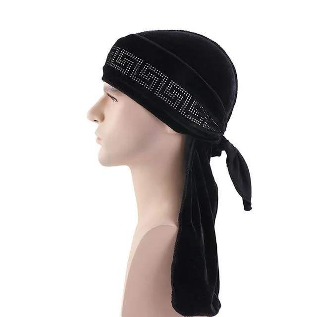 durag veludo strass preto
