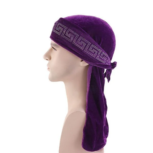 Durag Veludo Strass Roxo
