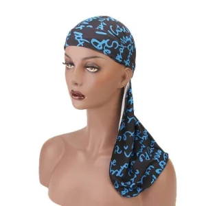 durag feminino escrita azul