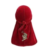 durag veludo padrão tigre vermelho