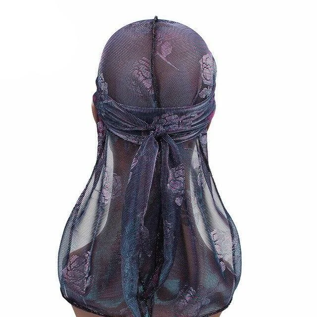 Durag Masculino Transparente Azul
