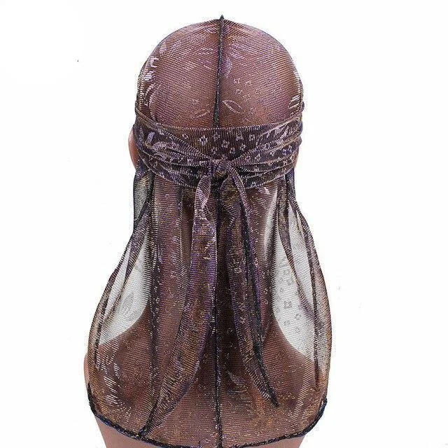 durag feminino transparente dourado