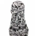 durag masculino camuflagem branco preto