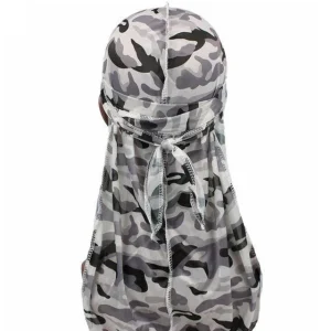 durag masculino camuflagem branco preto