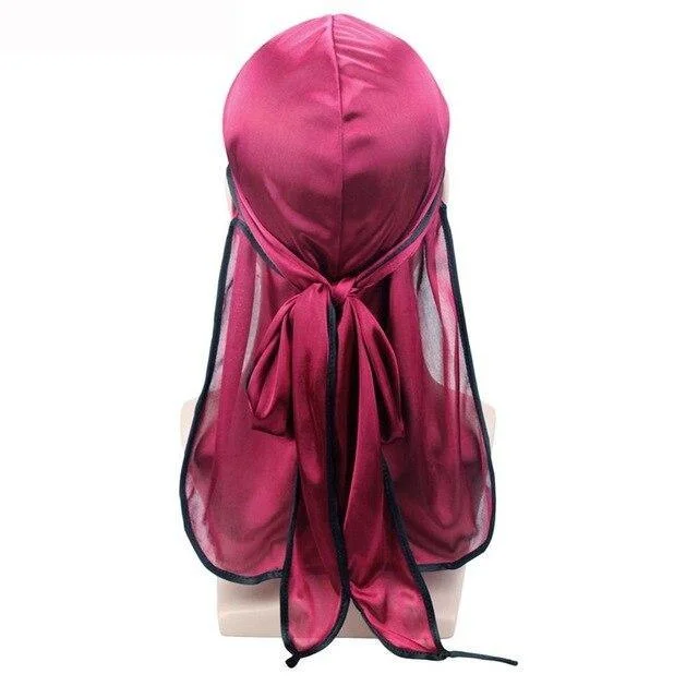 Durag feminino rosa acabamento preto