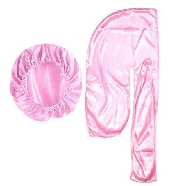 durag feminino cetim touca rosa