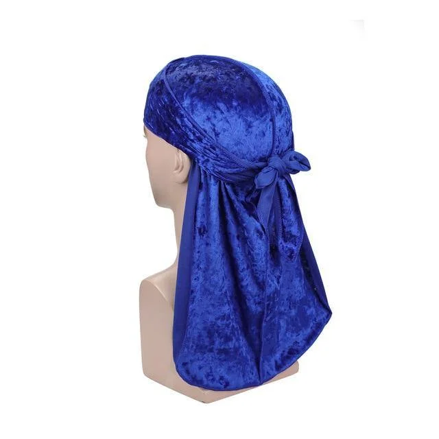 Durag Masculino Veludo Azul Escuro