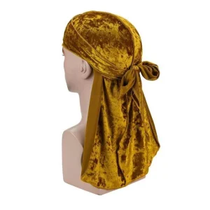 Durag masculino veludo dourado