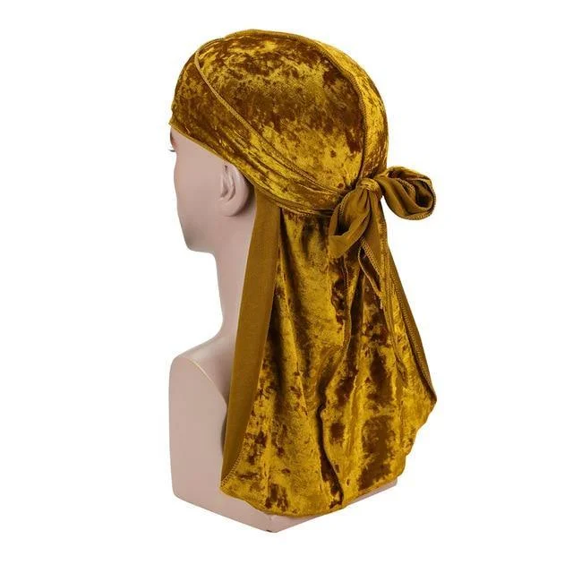 Durag Masculino Veludo Dourado