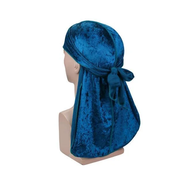 Durag Masculino Veludo Azul
