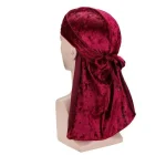 durag masculino veludo vermelho bordô