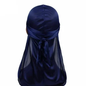 durag de seda azul escuro