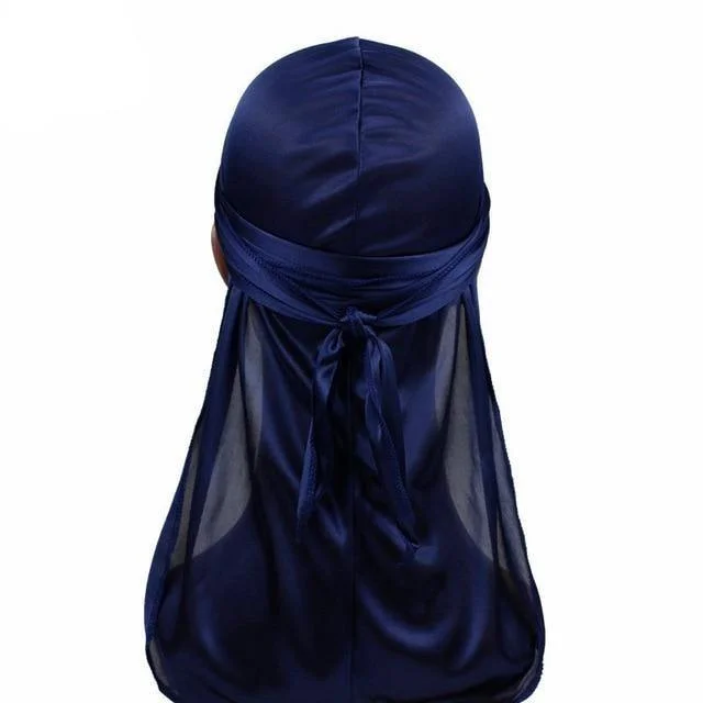 Durag de Seda Azul Escuro
