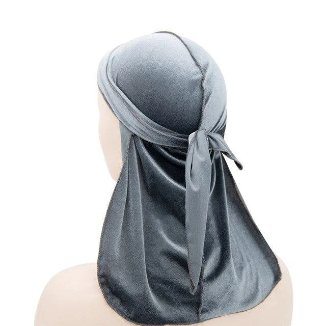 Durag veludo feminino cinza