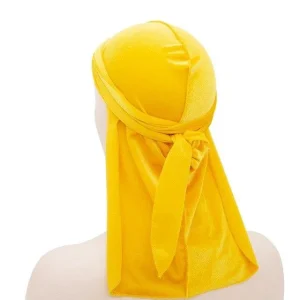 durag veludo mulher amarelo