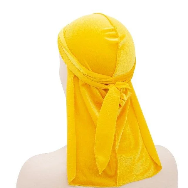 Durag Veludo Mulher Amarelo