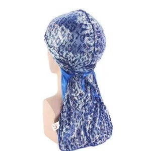 durag masculino leopardo azul