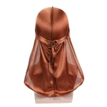 durag masculino de cetim marrom