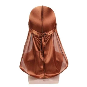 durag masculino de cetim marrom