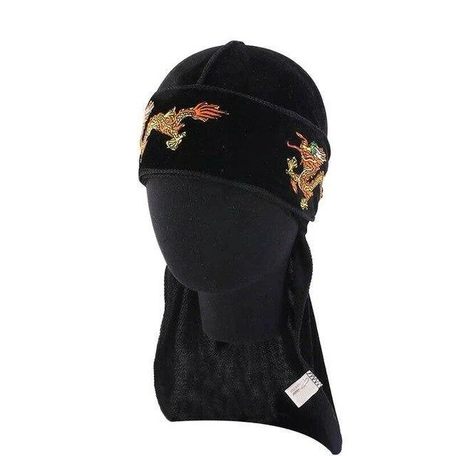 Durag Veludo Dragão Preto