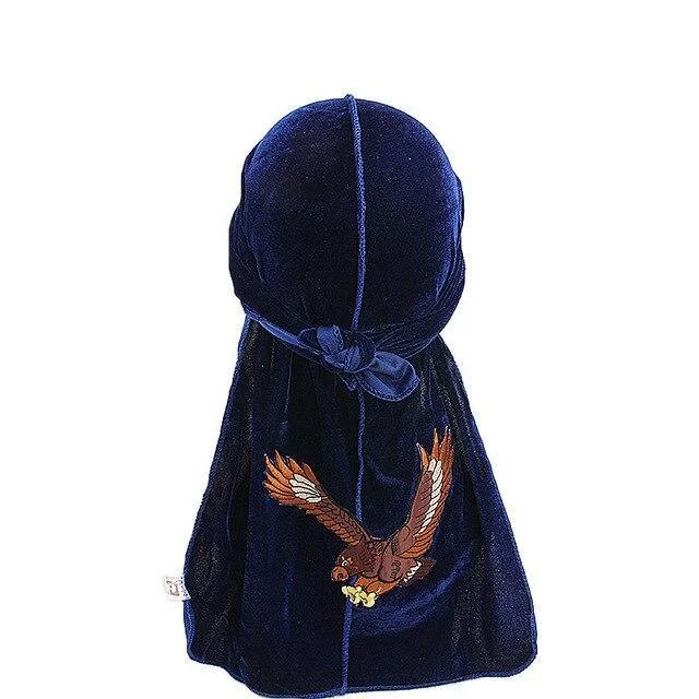 durag veludo padrão águia azul