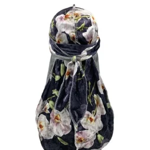 durag veludo azul flores