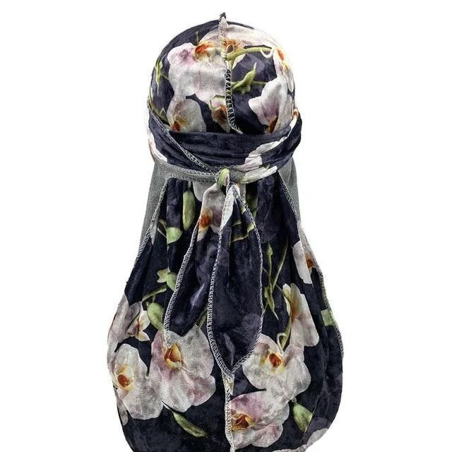 durag veludo azul flores