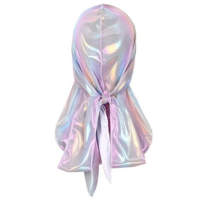 durag feminino brilhante branco